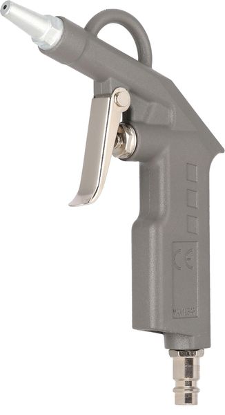 Blaaspistool aluminium met korte nozzle 20 mm en insteeknippels max 12 bar in blister