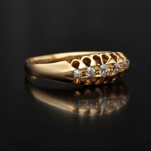 Antique 18k Gold Five Stone Diamond Ring