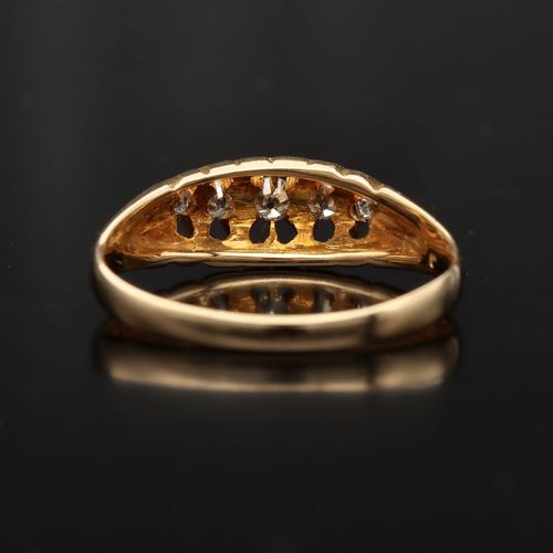 Antique 18k Gold Five Stone Diamond Ring image-5