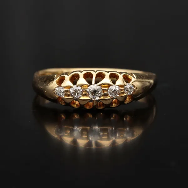 Antique 18k Gold Five Stone Diamond Ring