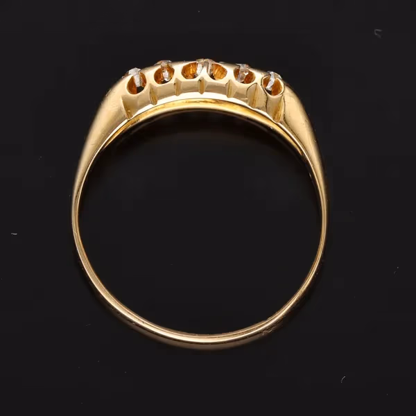 Antique 18k Gold Five Stone Diamond Ring