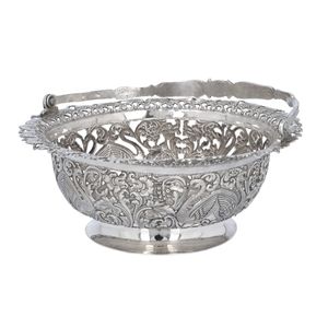 Ceylonese Silver Temple Offering Basket