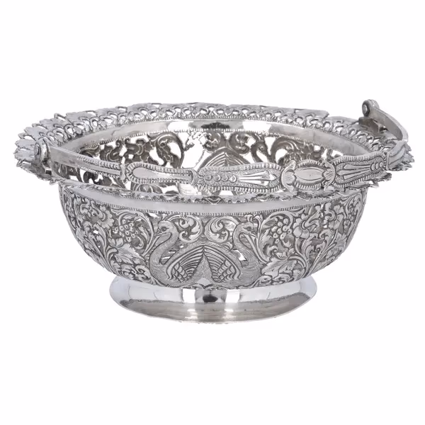 Ceylonese Silver Temple Offering Basket