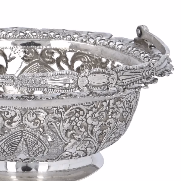Ceylonese Silver Temple Offering Basket