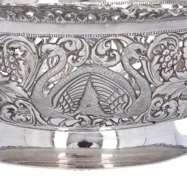 Ceylonese Silver Temple Offering Basket