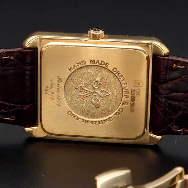 Vintage 18ct Gold Dreyfuss & Co Tank Watch