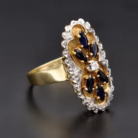 18ct Gold Diamond and Sapphire Ring