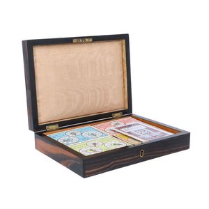 Coromandel and Mother of Pearl Bezique Games Box