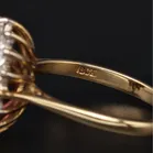 18ct Yellow Gold Amethyst & Diamond Ring
