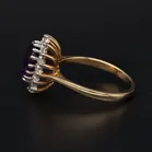18ct Yellow Gold Amethyst & Diamond Ring