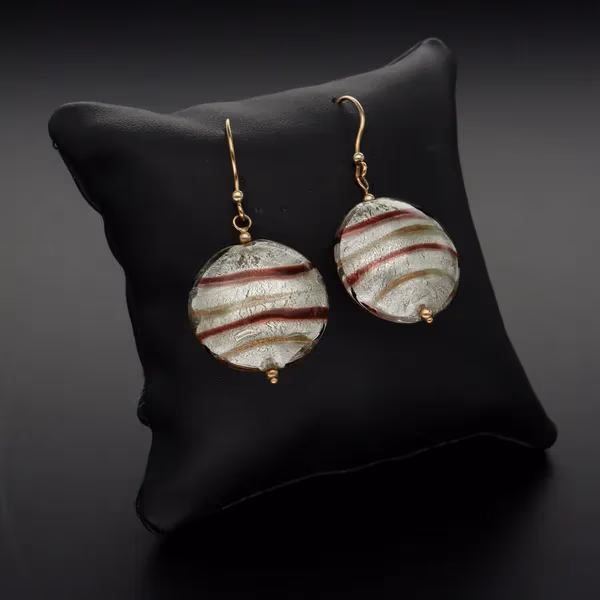 Vintage Pair of 9ct Gold Murano Glass Earrings