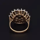 9ct Gold Black Emerald and Diamond Cluster Ring