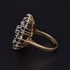 9ct Gold Black Emerald and Diamond Cluster Ring
