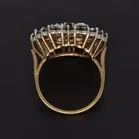 9ct Gold Black Emerald and Diamond Cluster Ring