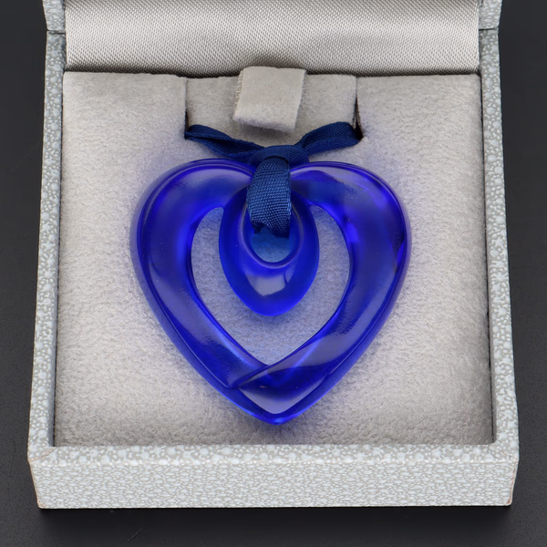 Lalique Blue Heart Pendant