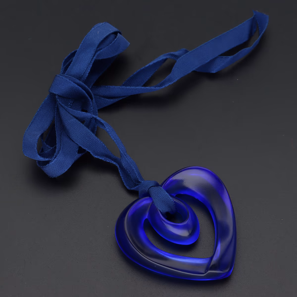Lalique Blue Heart Pendant