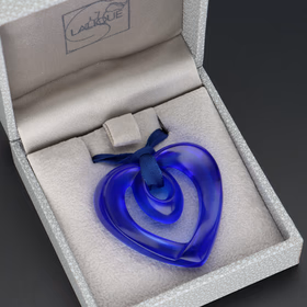 Lalique Blue Heart Pendant