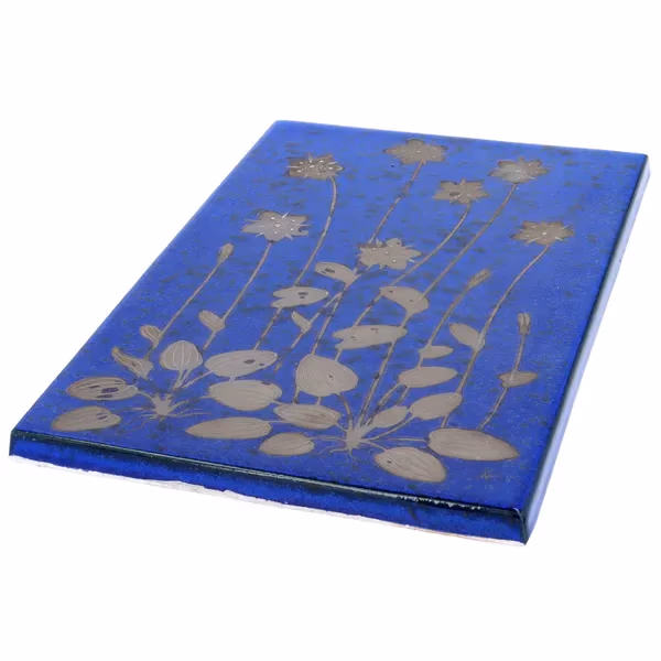 Vintage Gustavsberg Blue Ceramic Wall Plaque