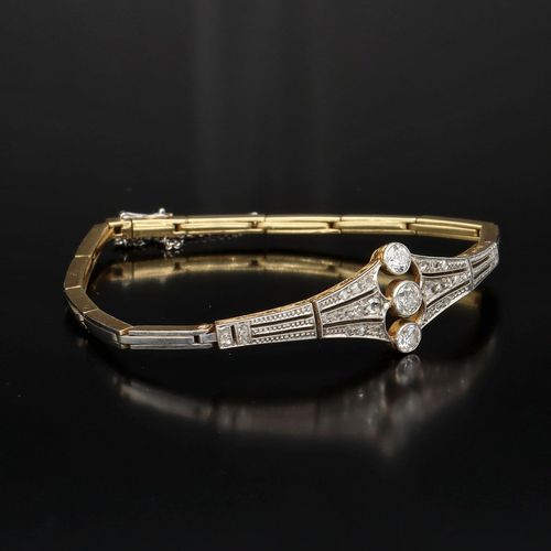 Art Deco Gold Diamond Bracelet image-1
