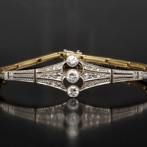 Art Deco Gold Diamond Bracelet image-3