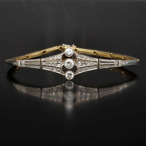 Art Deco Gold Diamond Bracelet image-2