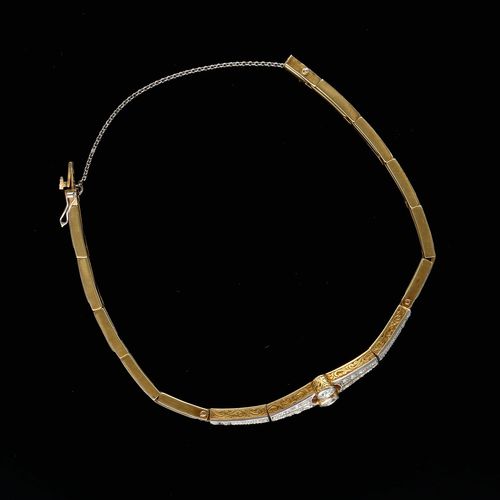 Art Deco Gold Diamond Bracelet image-6