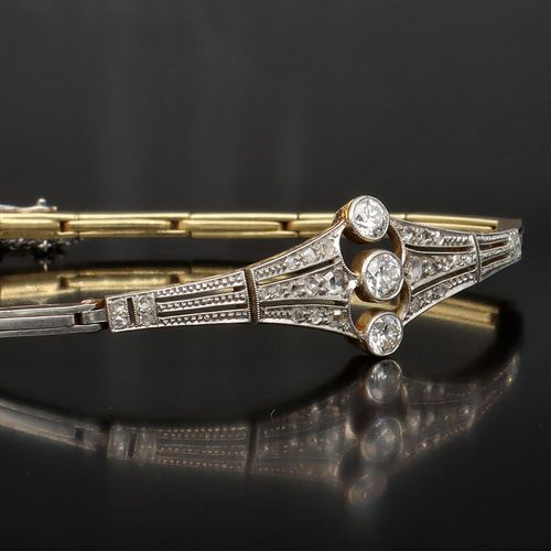 Art Deco Gold Diamond Bracelet image-4