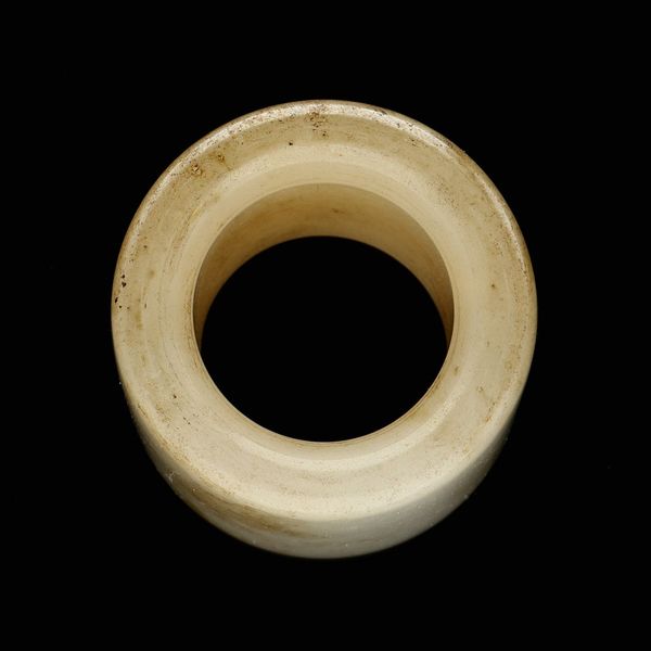 Early 20th Century Chinese Mutton Fat Jade Archers Ring