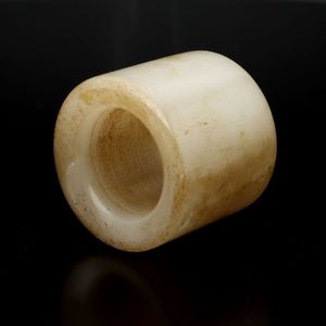 Early 20th Century Chinese Mutton Fat Jade Archers Ring