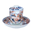 18th Century Japanese Porcelain Imari Chocolate Cup with Lid and Plate