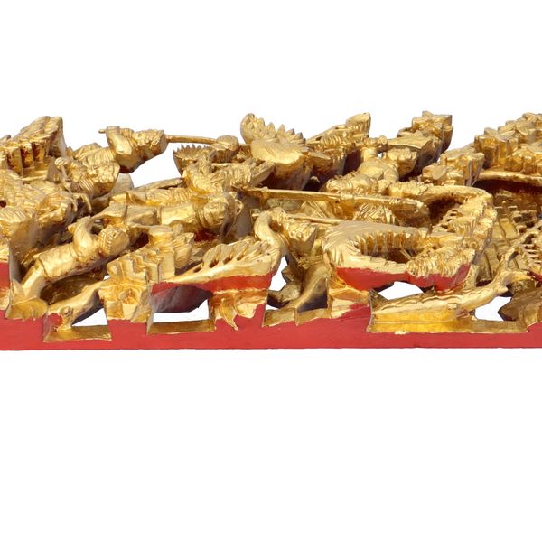 Intricately Carved Chinese Gilded Wall Panel