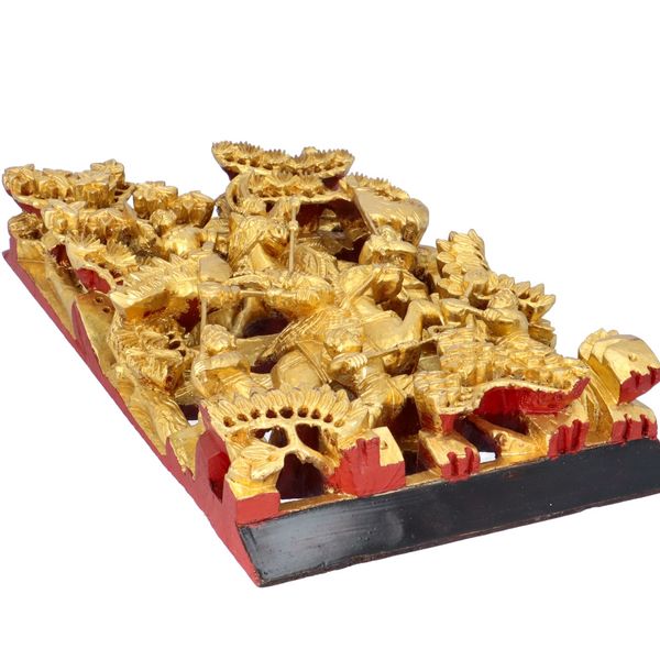 Intricately Carved Chinese Gilded Wall Panel