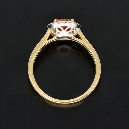 18ct Gold Diamond and Orange Sapphire Ring image-6