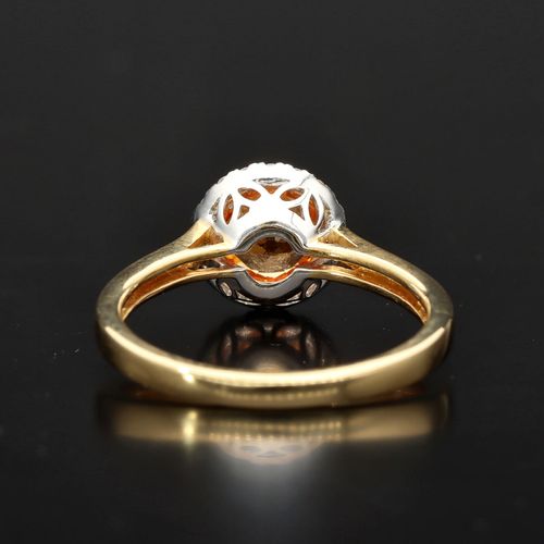 18ct Gold Diamond and Orange Sapphire Ring image-5