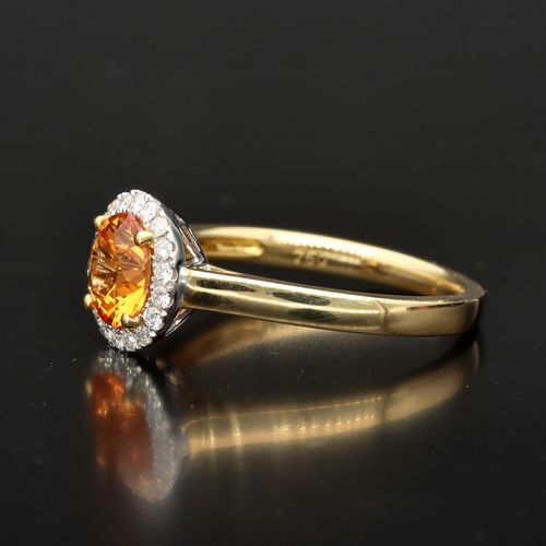 18ct Gold Diamond and Orange Sapphire Ring image-3