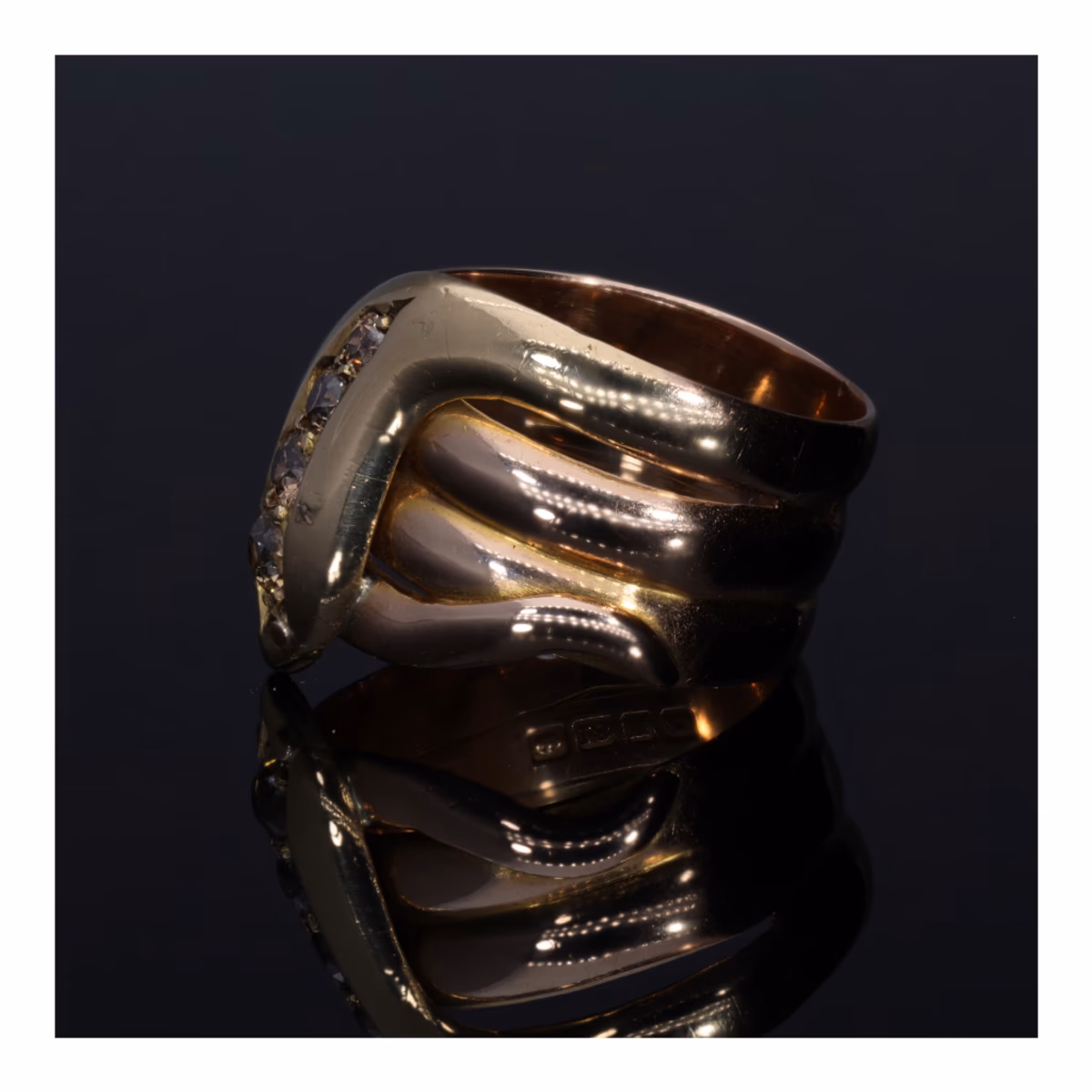 360° view of The Antique Victorian Champagne Diamond Snake Ring