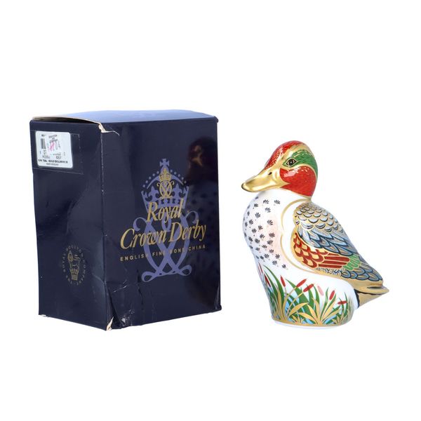 Royal Crown Derby Green Winged Teal Paperweight