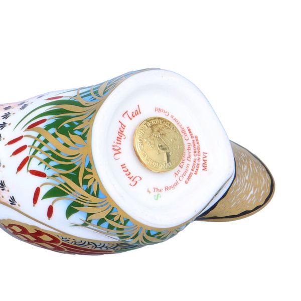 Royal Crown Derby Green Winged Teal Paperweight