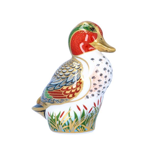 Royal Crown Derby Green Winged Teal Paperweight