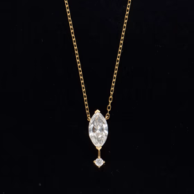 18ct Yellow Gold Lab Grown Diamond Drop Pendant