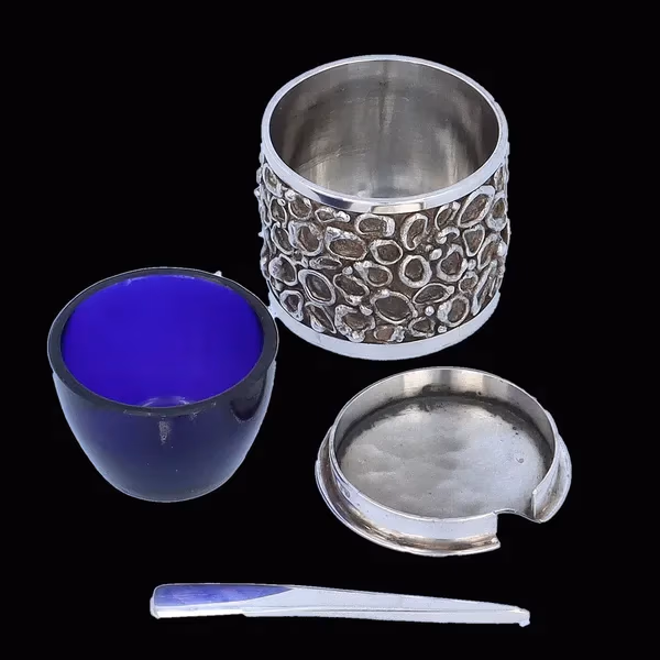 Modernist Silver and Gilt Cruet Set