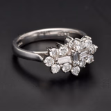 18ct White Gold Diamond Cluster Ring