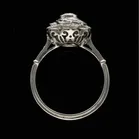 Art Deco Platinum, Diamond and French Sapphire Ring