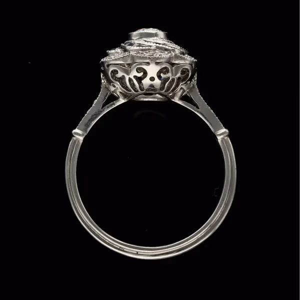 Art Deco Platinum, Diamond and French Sapphire Ring