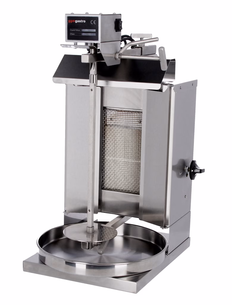 Commercial Gas Doner Kebab/Gyros Grill - 1 burner - max. 5 kg - incl. wing doors