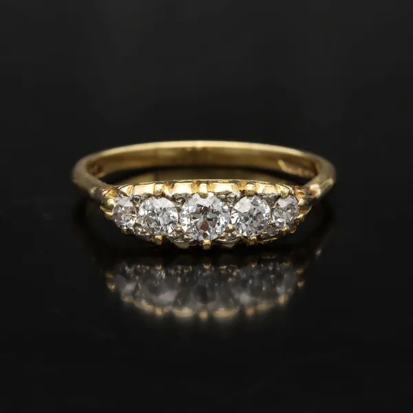 Antique 18ct Gold Five Stone Diamond Ring