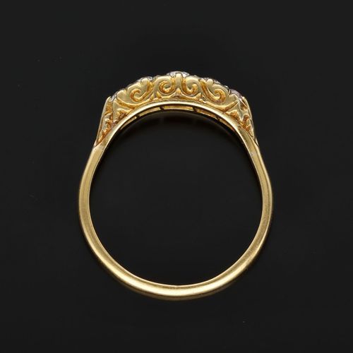 Antique 18ct Gold Five Stone Diamond Ring image-6