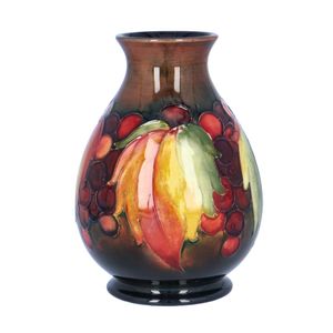 William Moorcroft Leaf and Berry Flambe Vase