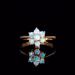 360° view of The Vintage Seven Opal Floral Cluster Ring
