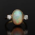 18ct Gold Opal and Diamond Ring